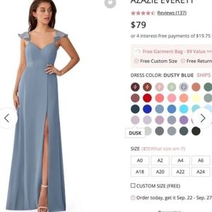 Azazie Everett Bridesmaids Dress, size 10